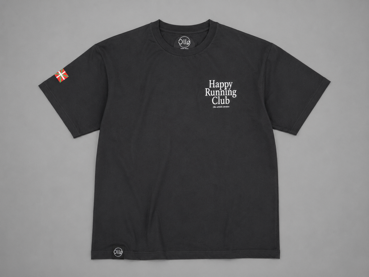 T-shirt Running Happy Running Club – Coton 160g Noir, CrossFit & Course Ollo sport
