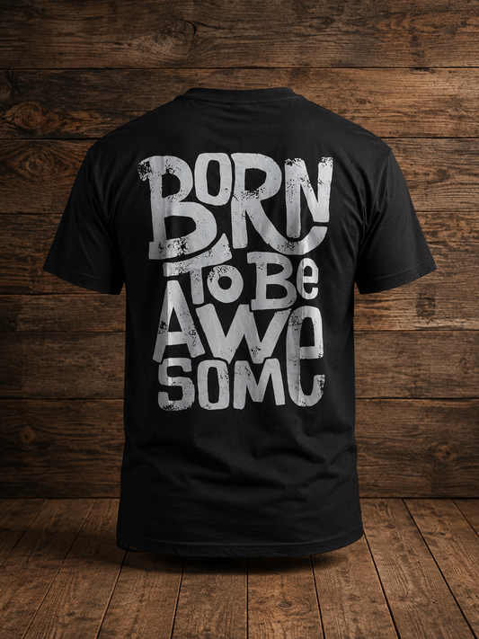 T-shirt « born to be awesome » oversize black Ollo sport