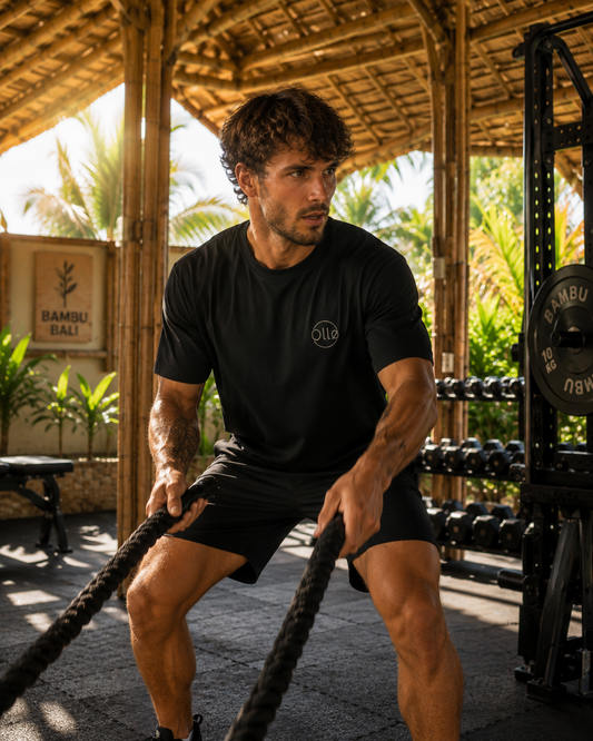 T-shirt Oversize Don't Stop – Coton 160g Noir sur Noir, Motivation CrossFit Ollo sport