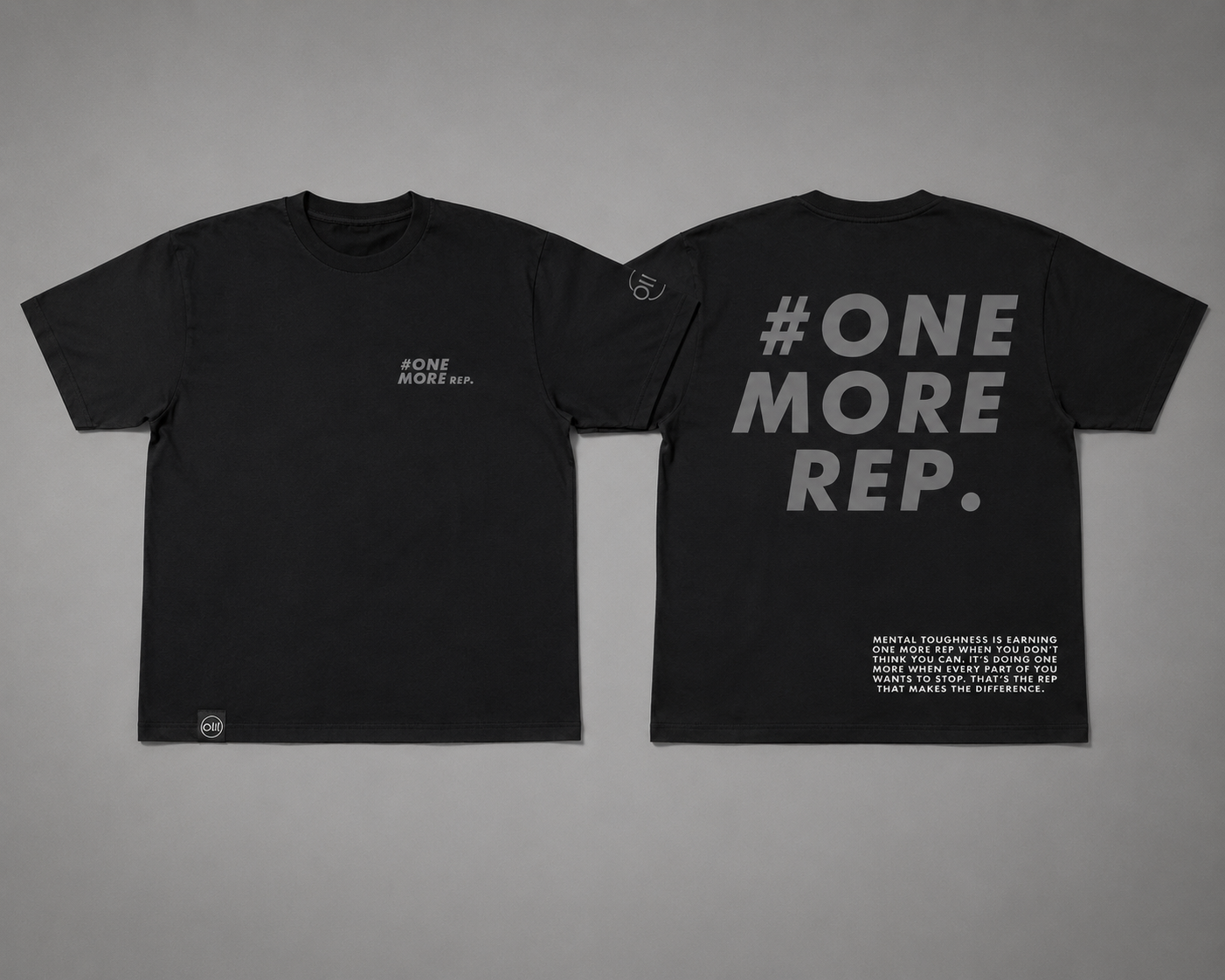 T-shirt oversize One More Rep – Coton 160g Noir sur Noir, CrossFit & Hyrox Ollo sport