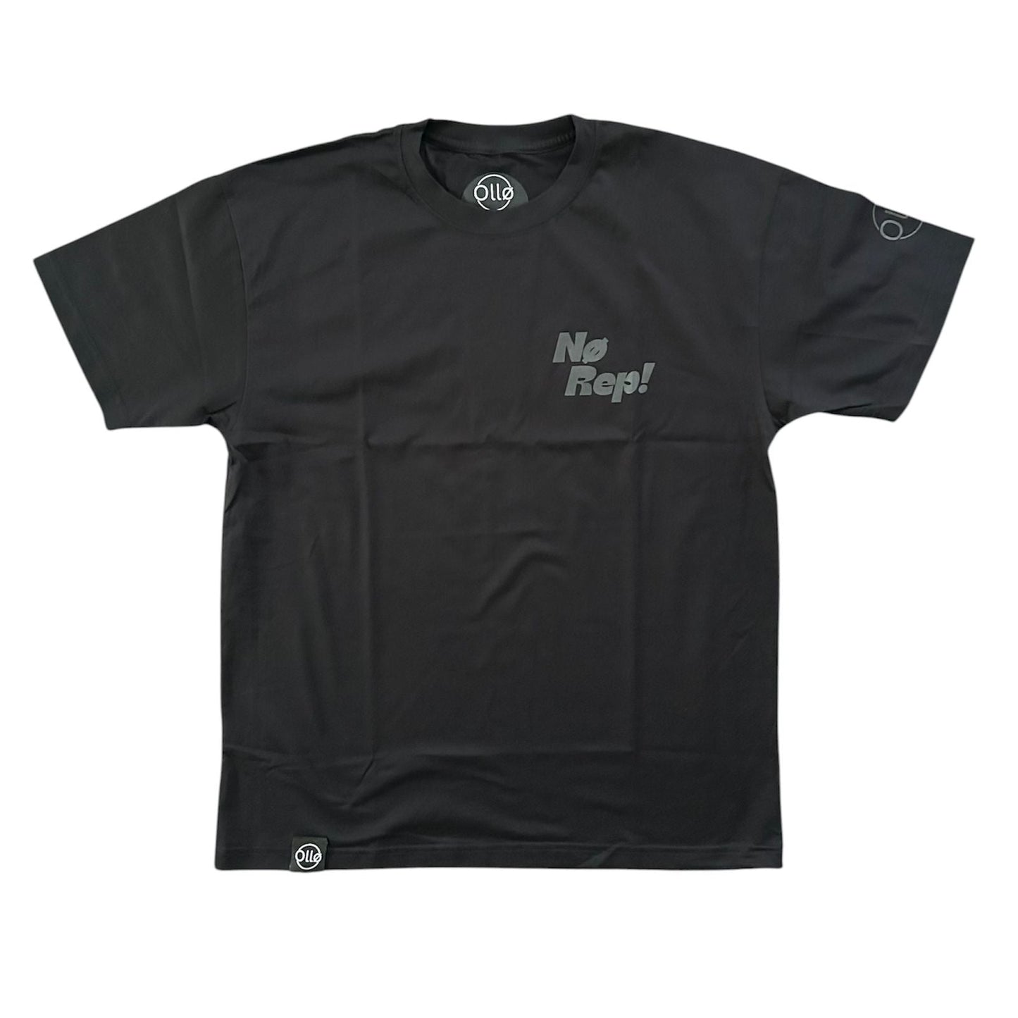 T-shirt CrossFit No Rep – Coton 160g Noir sur Noir, Hyrox & Athlète Ollo sport