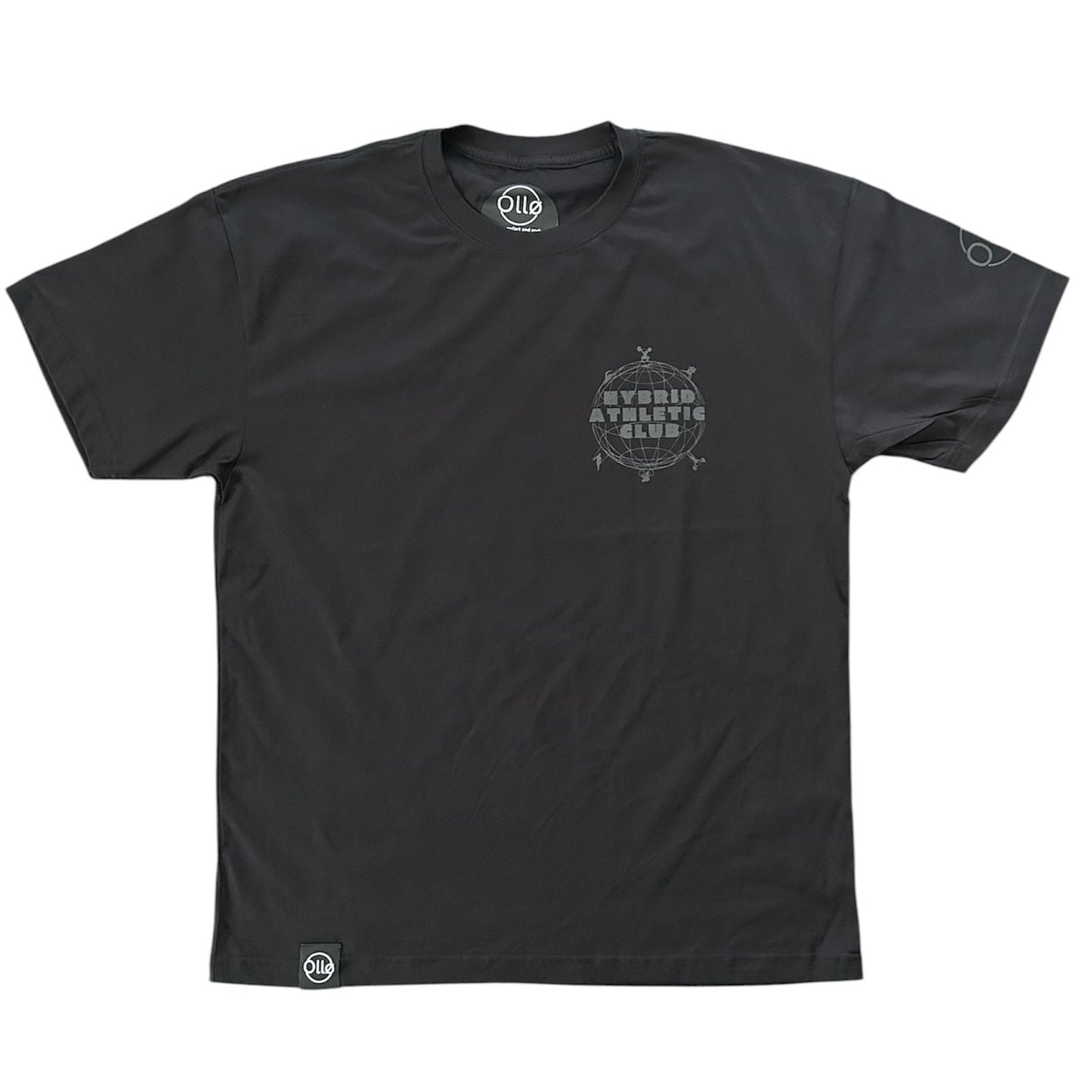T-shirt Hybrid Athletic Club – Coton 160g Noir sur Noir Ollo sport