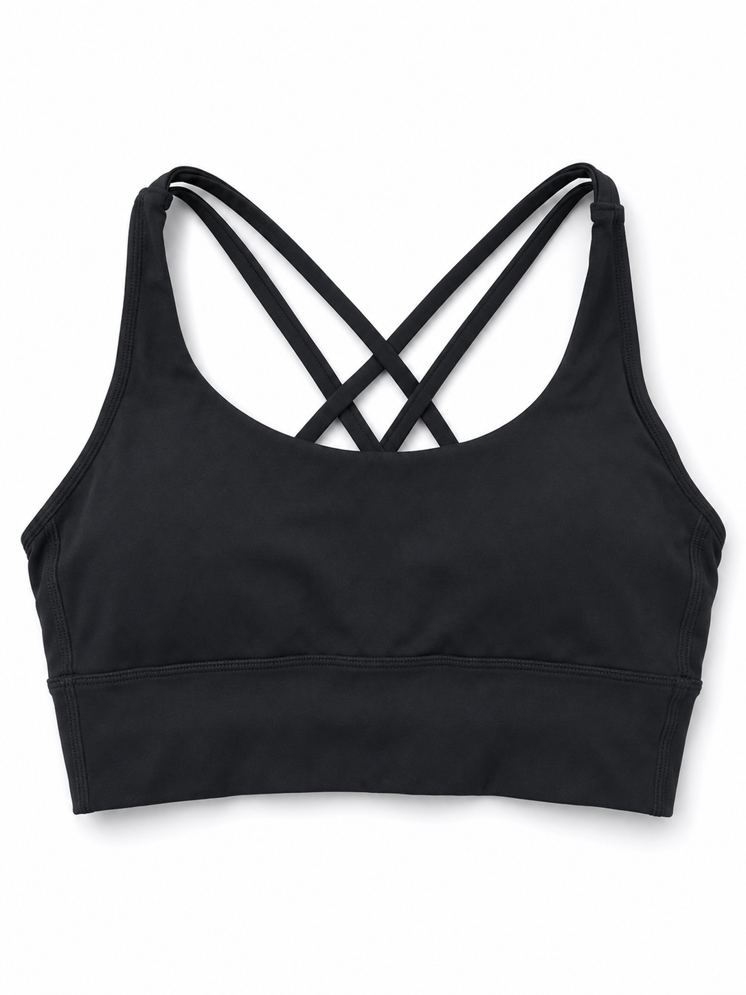 Brassière sport femme noire Ollo Sport – détail coupe