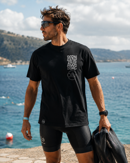 T-shirt « born to be awesome » oversize black Ollo sport