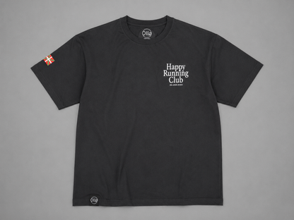 T-shirt Running Happy Running Club – Coton 160g Noir, CrossFit & Course Ollo sport