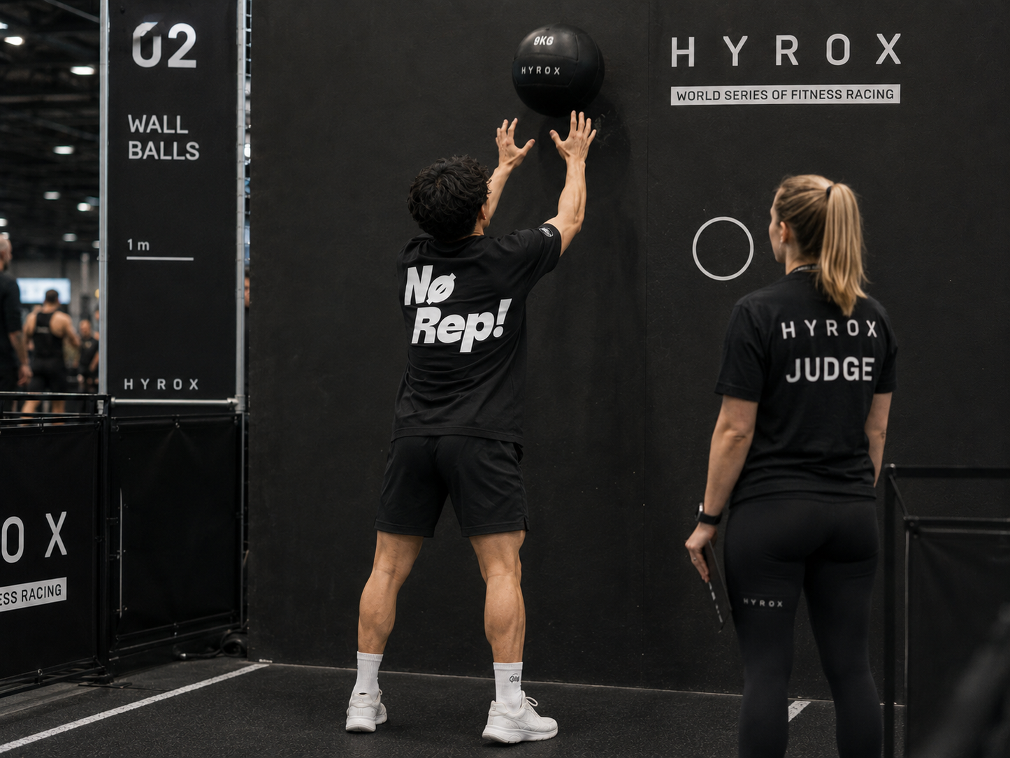T-shirt CrossFit No Rep – Coton 160g Blanc sur Noir, Hyrox & Athlète Ollo sport