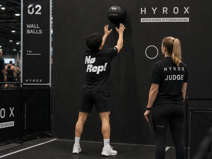 T-shirt CrossFit No Rep – Coton 160g Blanc sur Noir, Hyrox & Athlète Ollo sport