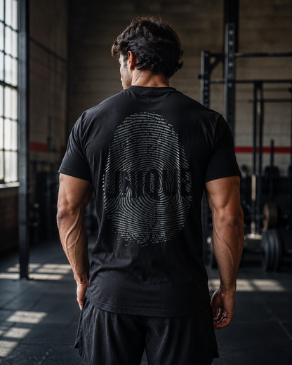 T-shirt Oversize Unique – Empreinte Dos, Coton 160g Noir, CrossFit & Sport Ollo sport