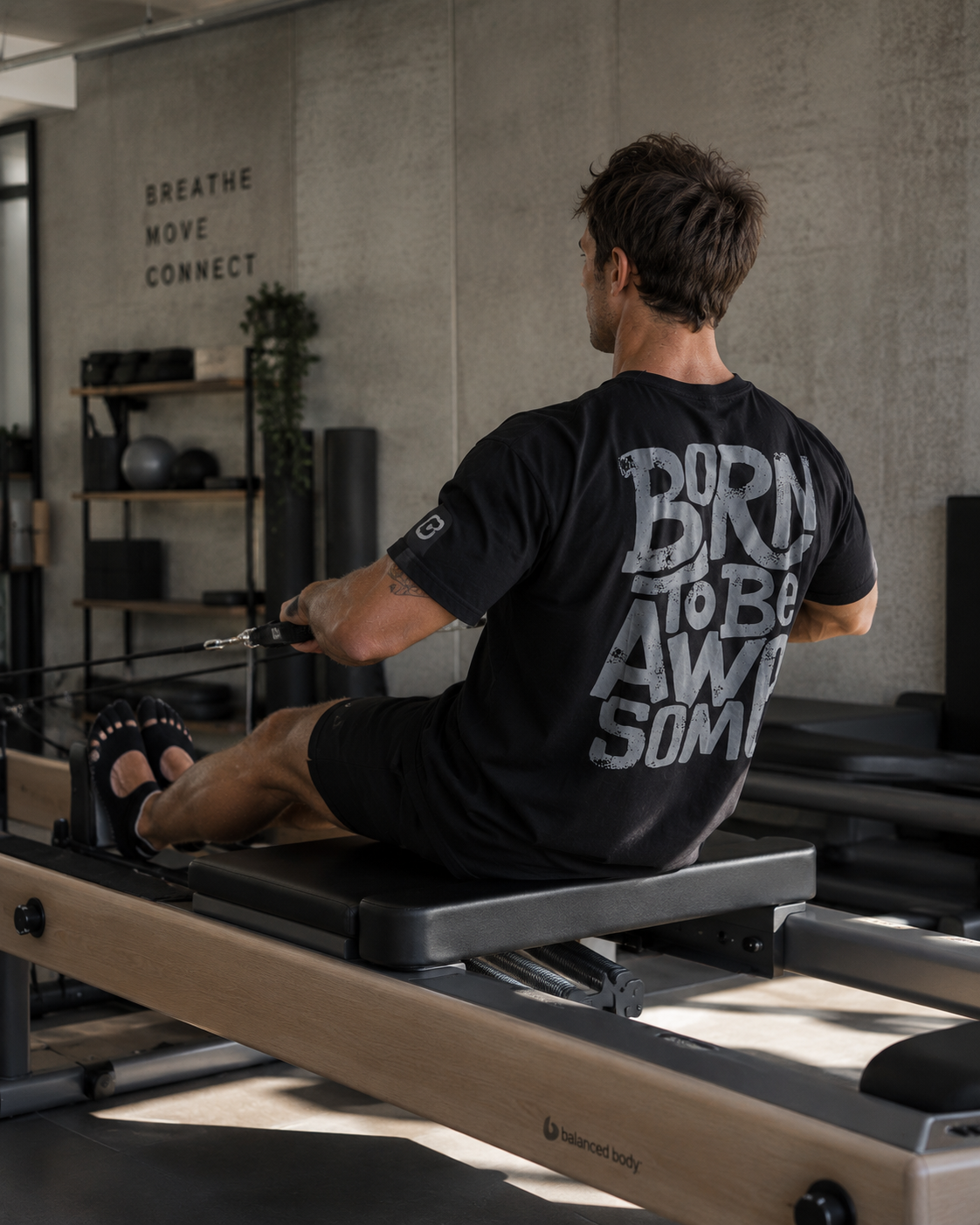T-shirt « born to be awesome » oversize black Ollo sport