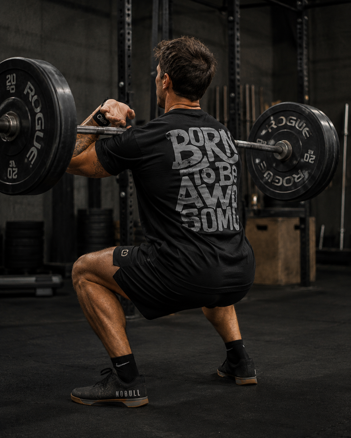 T-shirt « born to be awesome » oversize black Ollo sport