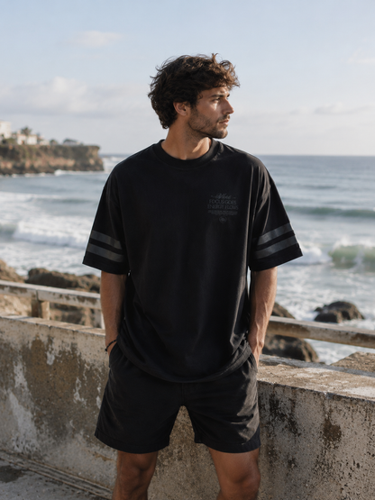 Sweat-shirt Vintage 77 manches courtes black on black Ollo sport