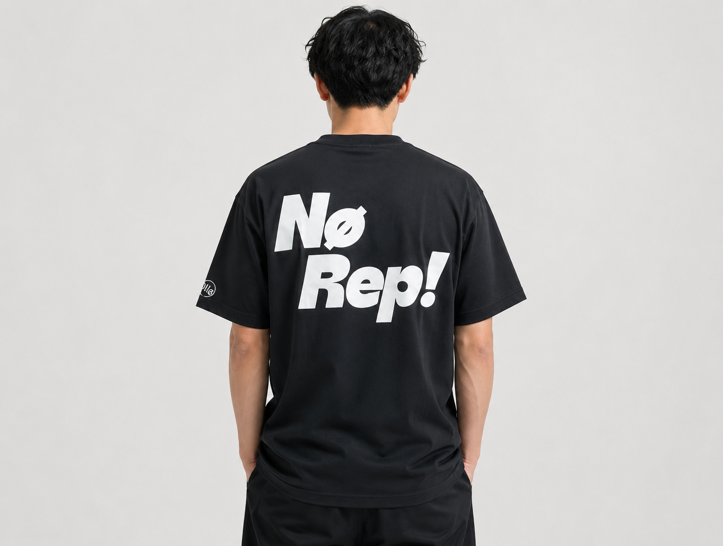 T-shirt CrossFit No Rep – Coton 160g Blanc sur Noir, Hyrox & Athlète Ollo sport