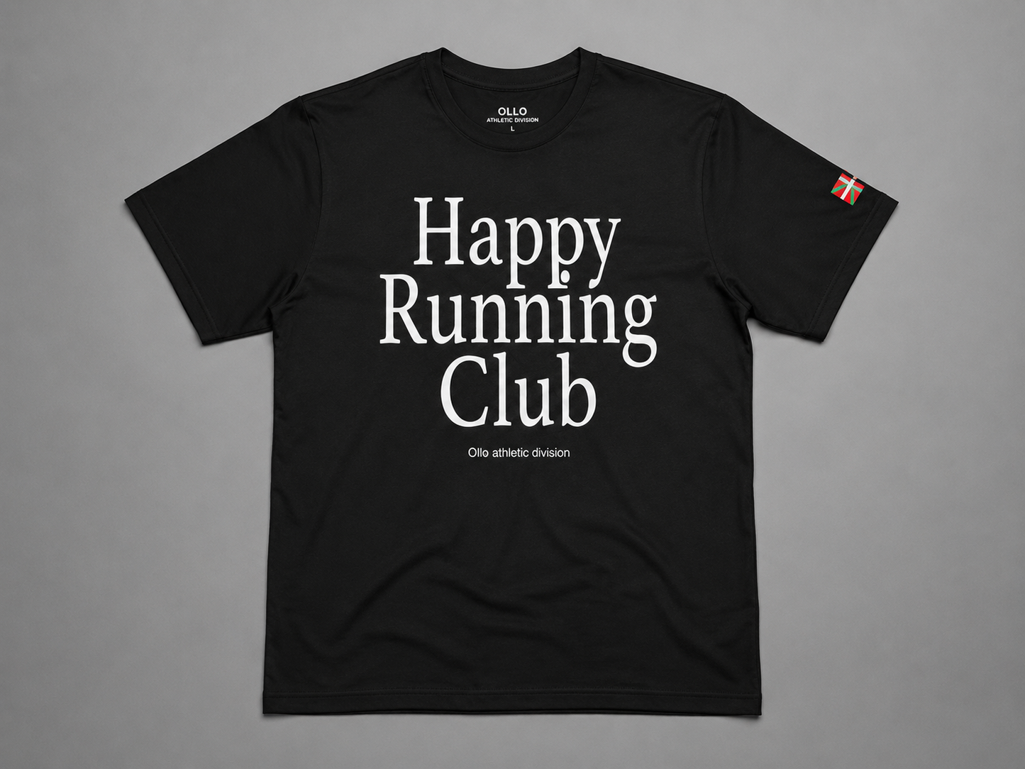 T-shirt Running Happy Running Club – Coton 160g Noir, CrossFit & Course Ollo sport