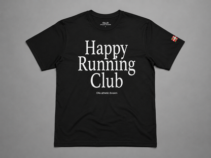 T-shirt Running Happy Running Club – Coton 160g Noir, CrossFit & Course Ollo sport