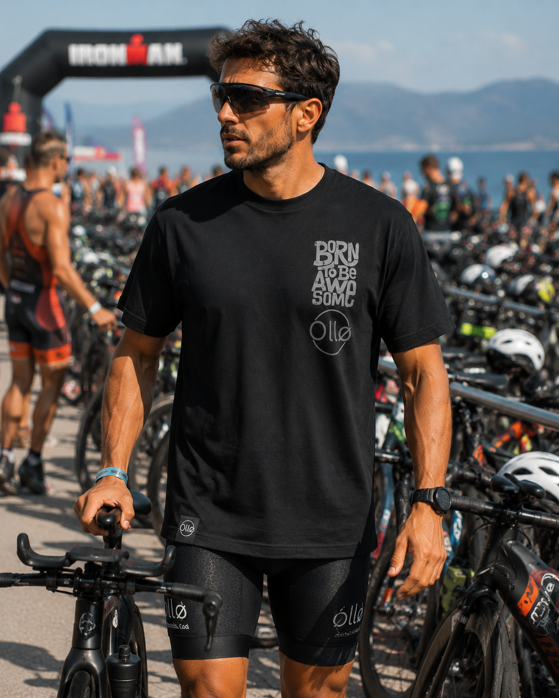 T-shirt « born to be awesome » oversize black Ollo sport