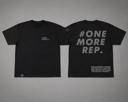 T-shirt oversize One More Rep – Coton 160g Noir sur Noir, CrossFit & Hyrox Ollo sport