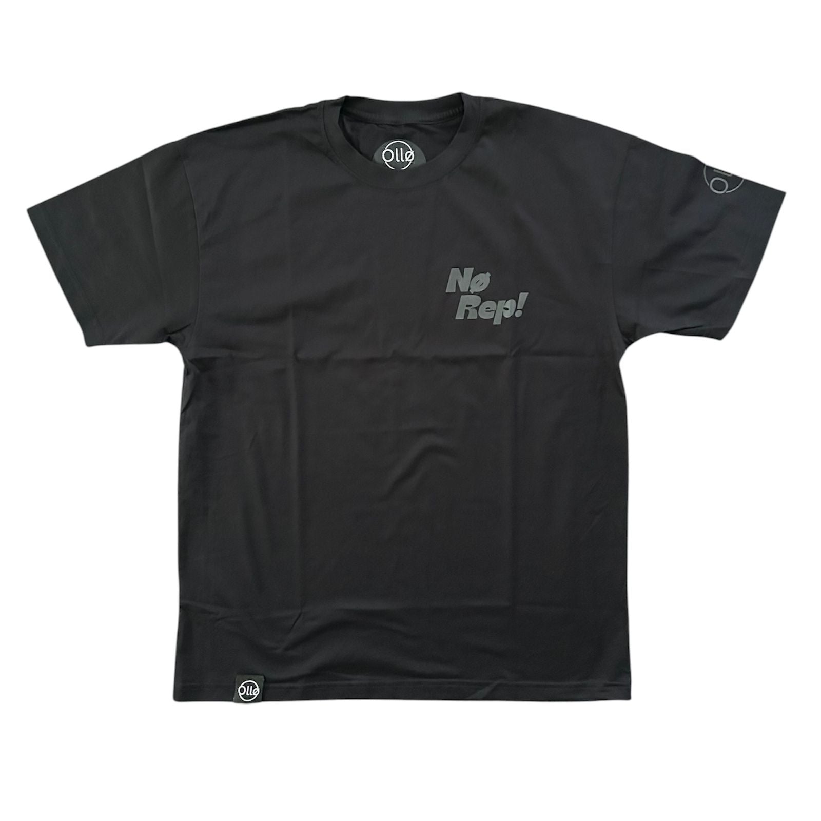 T-shirt CrossFit No Rep – Coton 160g Noir sur Noir, Hyrox & Athlète Ollo sport