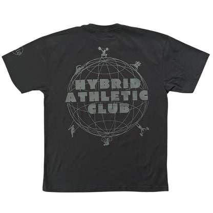 T-shirt Hybrid Athletic Club – Coton 160g Noir sur Noir Ollo sport